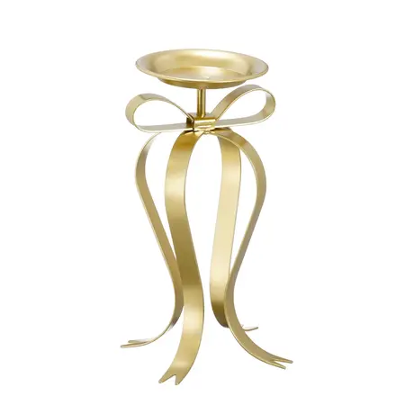 Kandelaar strik champagne - l17xb14xh28cm