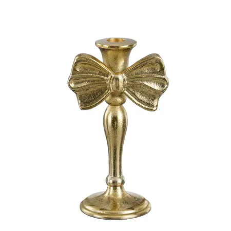Kandelaar strik goud - l11xb8xh20cm
