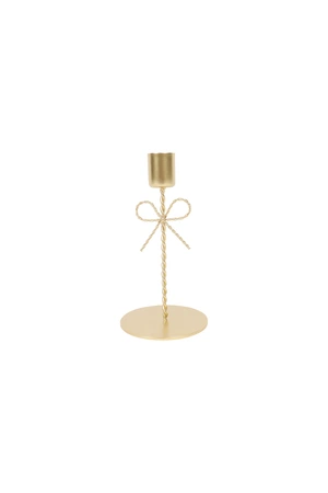 Kandelaar twist metaal - D8xH15cm Goud