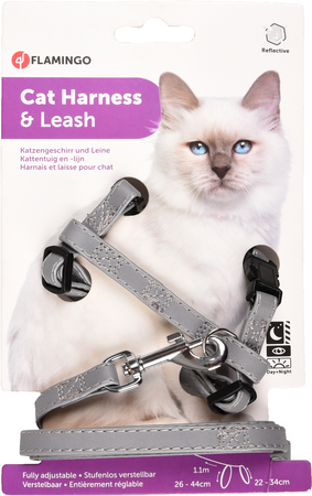 Kat Harnas met looplijn Grijs 22-34cm 26-44cm 110cm 10mm - afbeelding 2