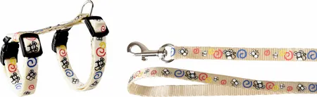 Kat Harnas met looplijn voor kittens Topo Wit 15-22cm 20-30cm 12 - afbeelding 1