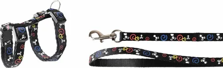 Kat Harnas met looplijn voor kittens Topo Zwart 15-22cm 20-30cm - afbeelding 1