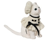 Kat kunstbont L24b17h40cm wit - afbeelding 1