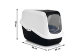 KATTENBAK NESTOR ZWT/WIT 56X39X39 - afbeelding 2