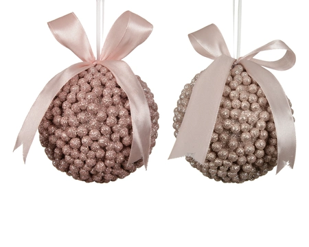 Kerstbal foam d8.80cm roze a2 - afbeelding 1