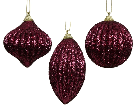 Kerstbal foam d8cm donker roze a3 - afbeelding 1
