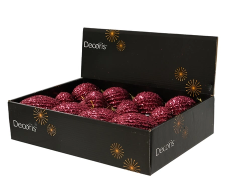 Kerstbal foam d8cm donker roze a3 - afbeelding 2