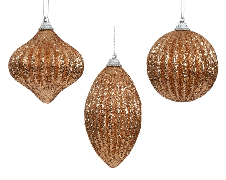 Kerstbal foam d8cm karamel bruin a3 - afbeelding 1