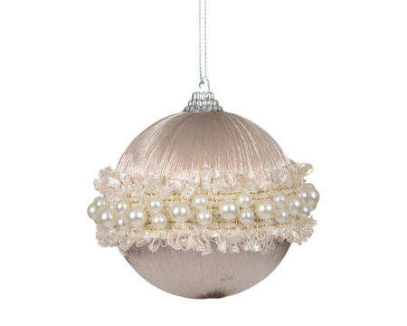 Kerstbal foam d8cm parel - afbeelding 1