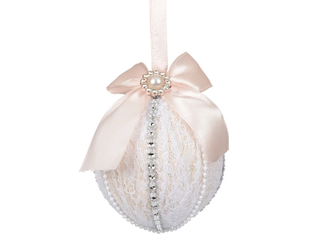 Kerstbal foam d8cm parel - afbeelding 1