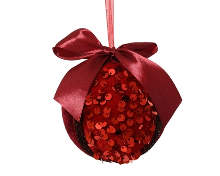 Kerstbal foam d8cm rood - afbeelding 1