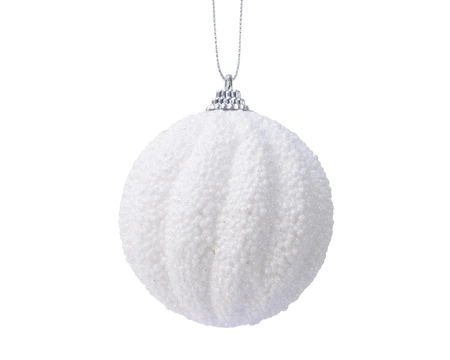 kerstbal foam d8cm winterwit - afbeelding 1