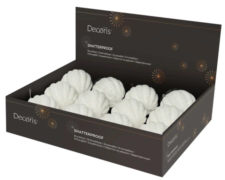 kerstbal foam d8cm winterwit - afbeelding 2