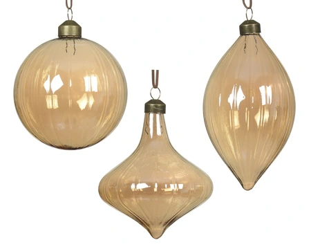 Kerstbal glas d10cm amber a3