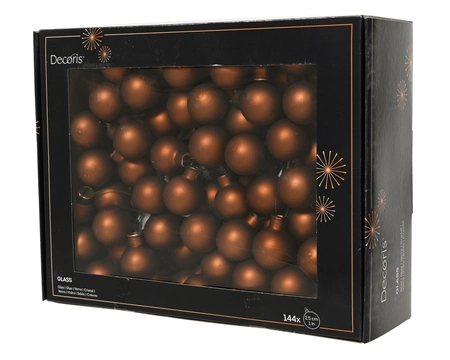 Kerstbal glas d2.5cm espresso 12st - afbeelding 1