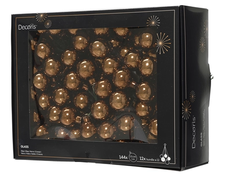 Kerstbal glas d2.5cm espresso 144st - afbeelding 1