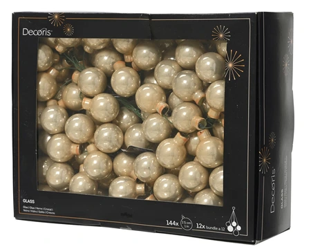 Kerstbal glas d2.5cm parel 12st - afbeelding 1