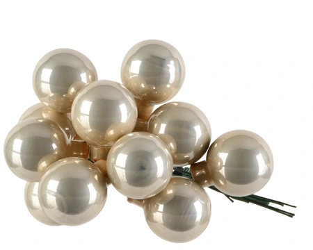 Kerstbal glas d2.5cm parel 12st - afbeelding 3