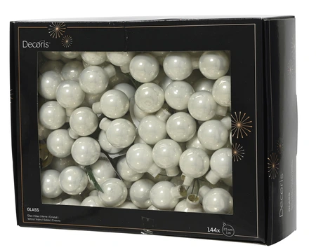 Kerstbal glas d2.5cm wntrwit 12st - afbeelding 1