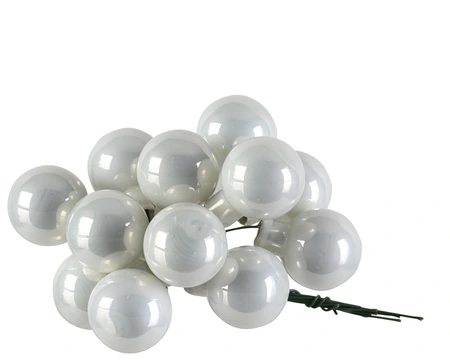 Kerstbal glas d2.5cm wntrwit 12st - afbeelding 2