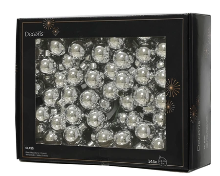 Kerstbal glas d2.5cm zilver 144st - afbeelding 1