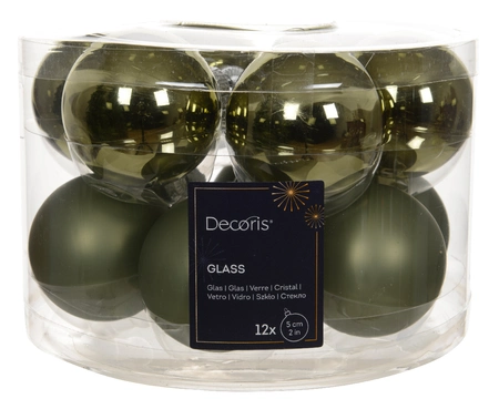 Decoris kerstbal van glas rosemary green 5 cm - afbeelding 1