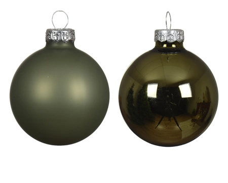 Decoris kerstbal van glas rosemary green 5 cm - afbeelding 2