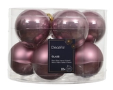 Kerstbal glas d6cm vintge roze 10st - afbeelding 1