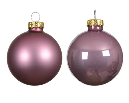 Kerstbal glas d6cm vintge roze 10st - afbeelding 2