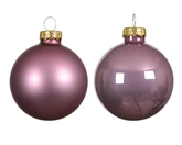 Kerstbal glas d6cm vintge roze 10st - afbeelding 2