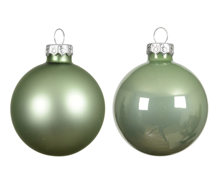 kerstbal glas d7cm matcha green 8st - afbeelding 2