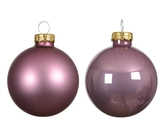 Kerstbal glas d7cm vintage roze 8st - afbeelding 2