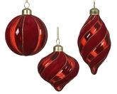 Kerstbal glas d8cm kerstrood a3 - afbeelding 1