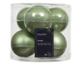 kerstbal glas d8cm matcha green 6st - afbeelding 1
