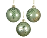 Kerstbal glas d8cm matcha green a3 - afbeelding 1