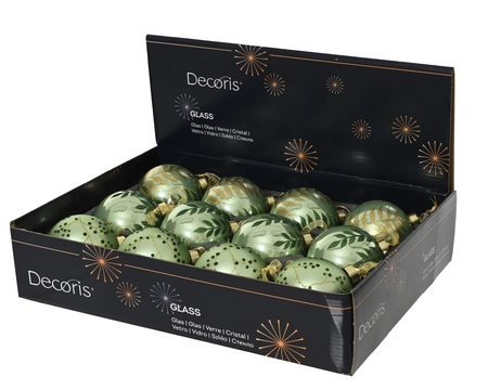 Kerstbal glas d8cm matcha green a3 - afbeelding 2