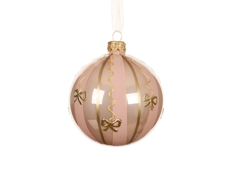 Kerstbal glas d8cm poederroze