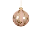 Kerstbal glas d8cm poederroze