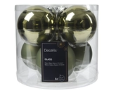 Kerstbal glas d8cm rosemarijn 6st - afbeelding 1