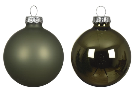 Kerstbal glas d8cm rosemarijn 6st - afbeelding 2