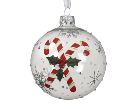 Kerstbal glas d8cm transparant