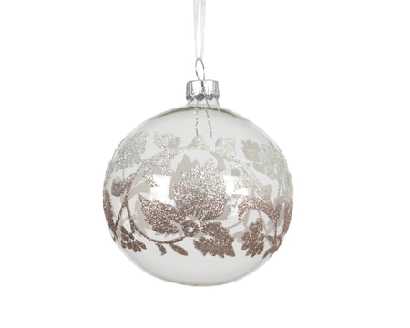 Kerstbal glas d8cm transparant