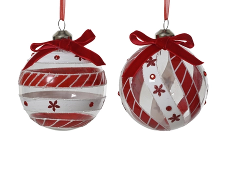 Kerstbal glas d8cm transparant a2 - afbeelding 1
