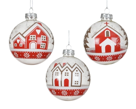 Kerstbal glas d8cm transparant a3 - afbeelding 1