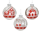 Kerstbal glas d8cm transparant a3 - afbeelding 1