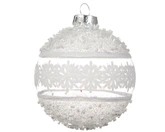 Kerstbal glas d8cm zilver - afbeelding 1