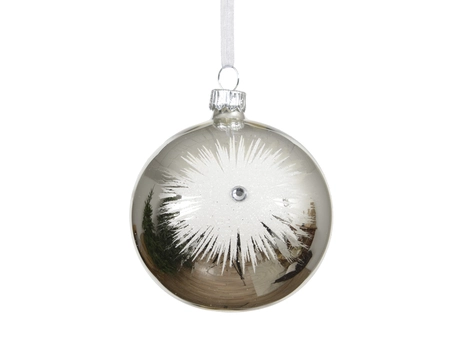 Kerstbal glas d8cm zilver