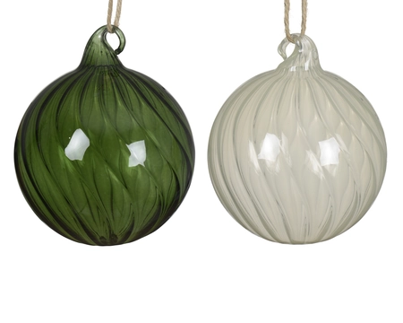 Kerstbal glas d8l8h8cm a2 - afbeelding 1