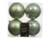 kerstbal kunststof d10cm grn 4st - afbeelding 1