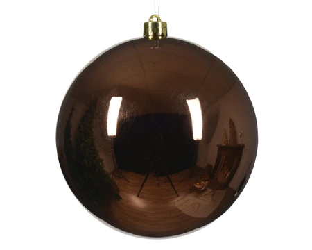 Kerstbal kunststof d14cm espresso - afbeelding 1